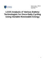 LCOS analysis of various battery technologies for once-daily cycling using variable renewable energy